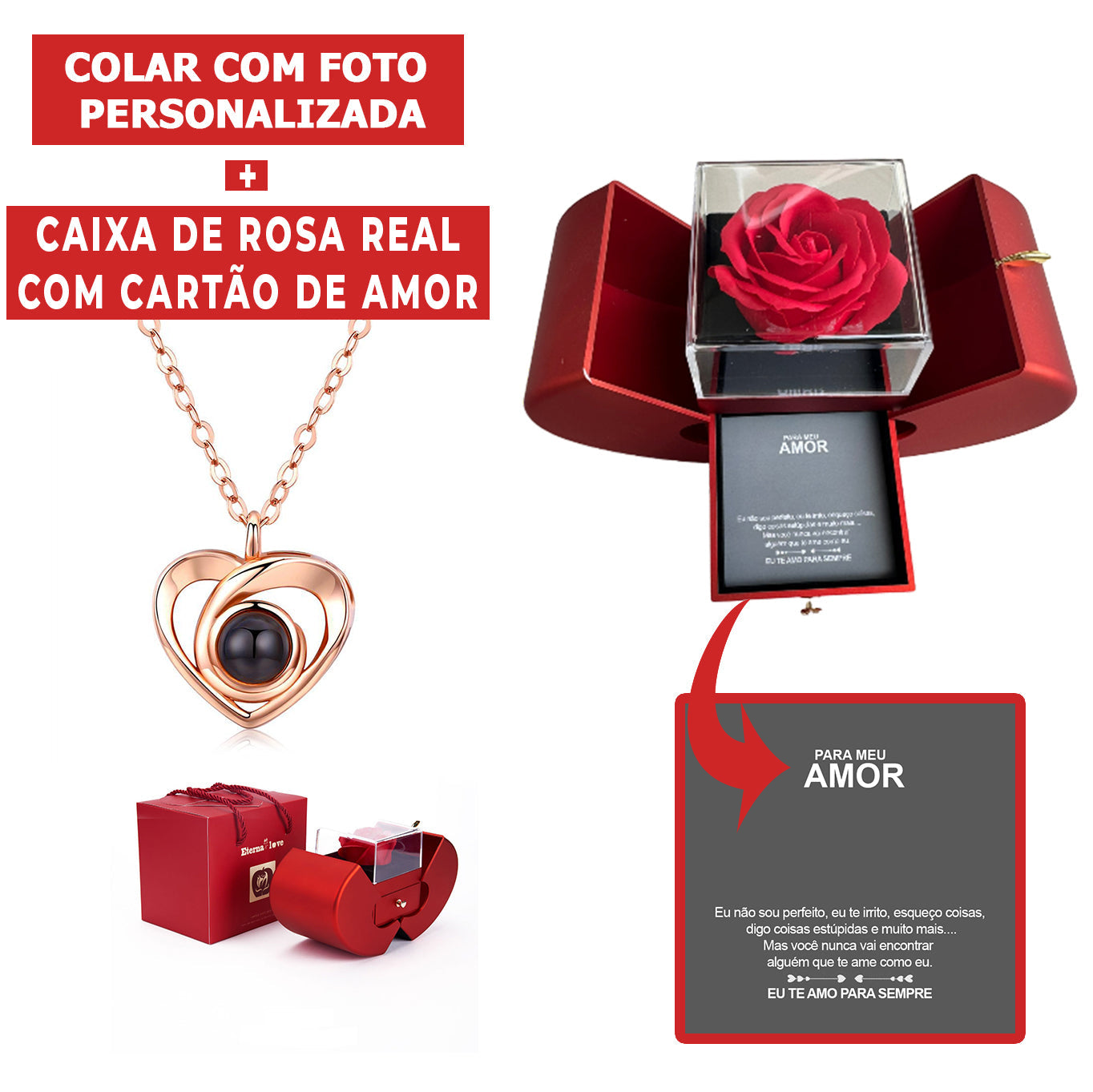 Colar Amor Eterno com Foto Personalizada Prata 925