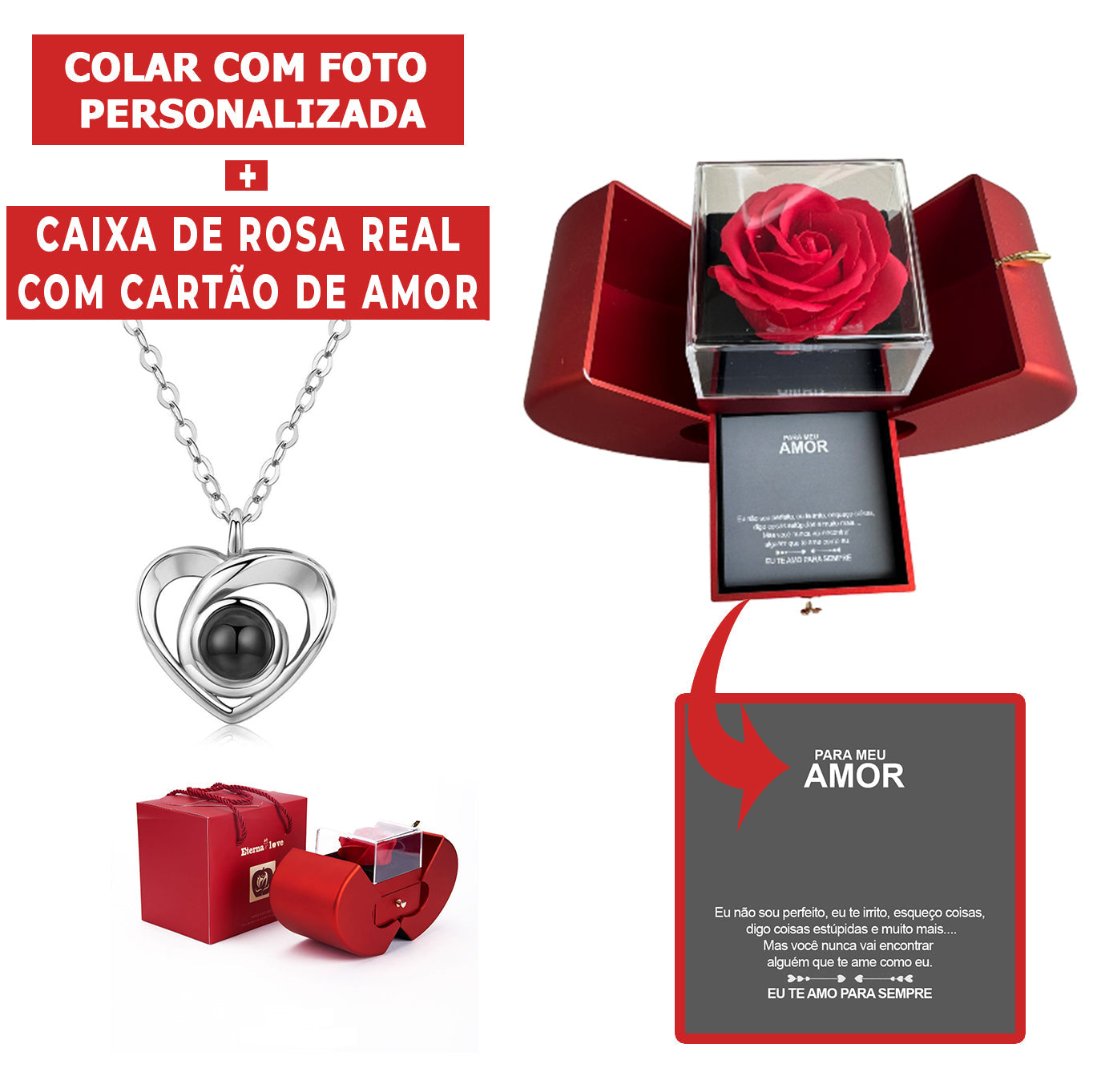 Colar Amor Eterno com Foto Personalizada Prata 925